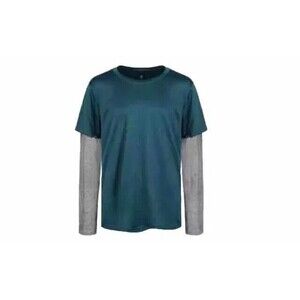 ID IDEOLOGY  Boys Faux Layer Long-Sleeve T-Shirt Deep Pacifica green Size M